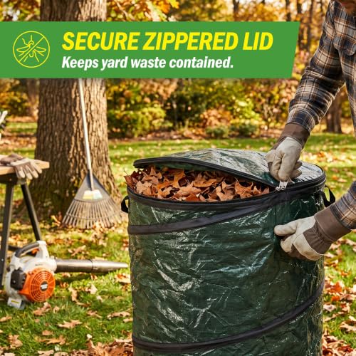 29.5-Gallon Pop-Up Outdoor Garbage Can Set of 2 Collapsible Trash Bins