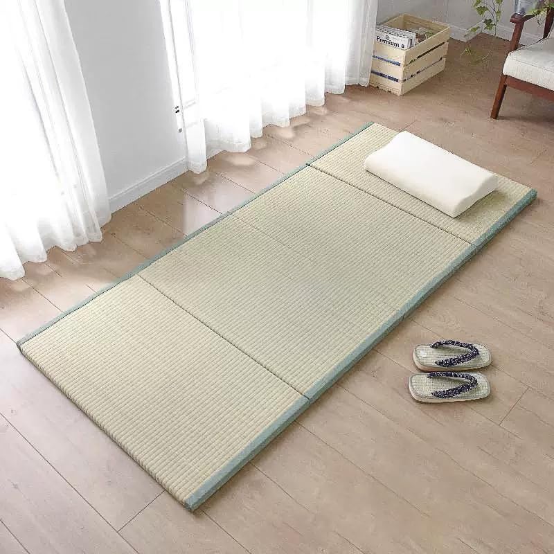 Japanese Tatami Floor Mattress, Foldable Rush Grass Sleeping Mat