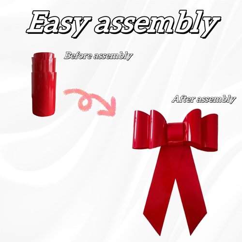 IDOYUAN 30-Inch Big Red Car Bow - Perfect for Car Decor, Gift Wrapping & Holiday Celebrations