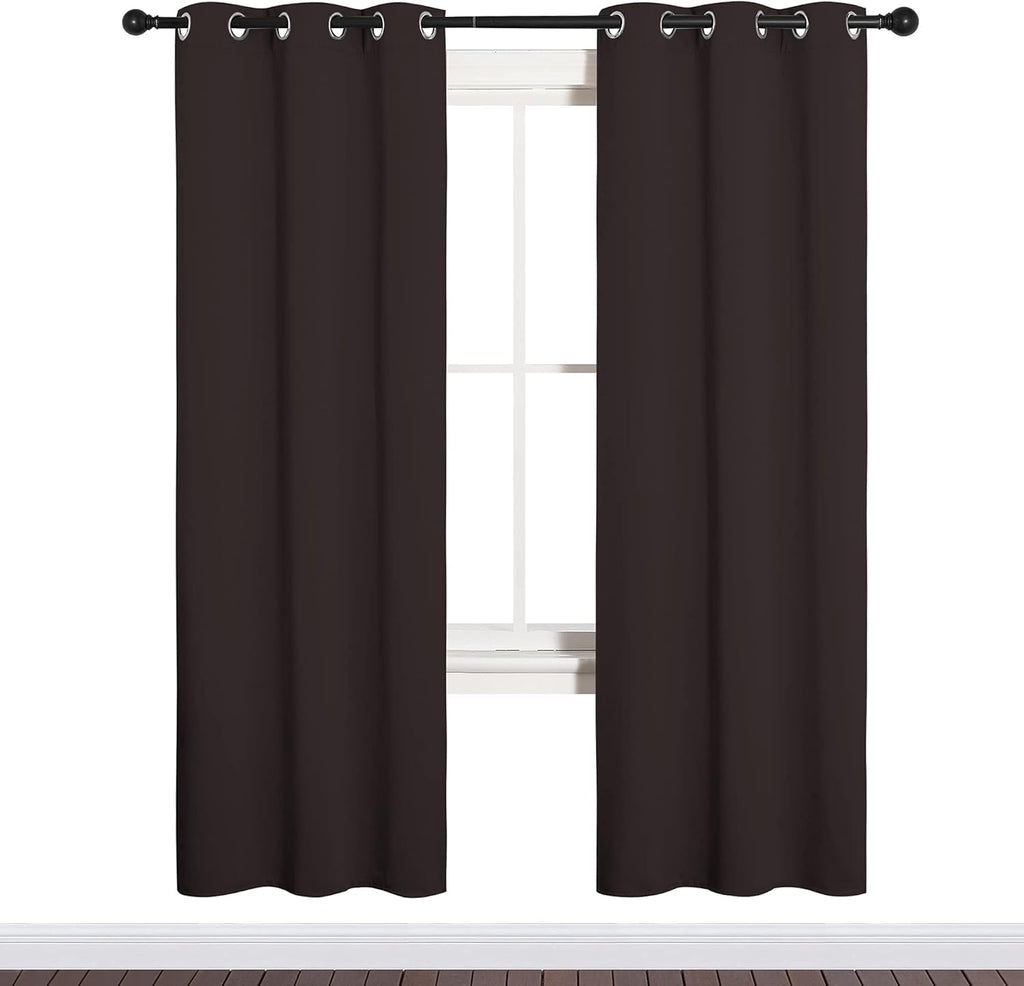 NICETOWN Blackout Curtain Panels - Energy Saving Thermal Insulated Drapes | 34" x 72", Toffee Brown