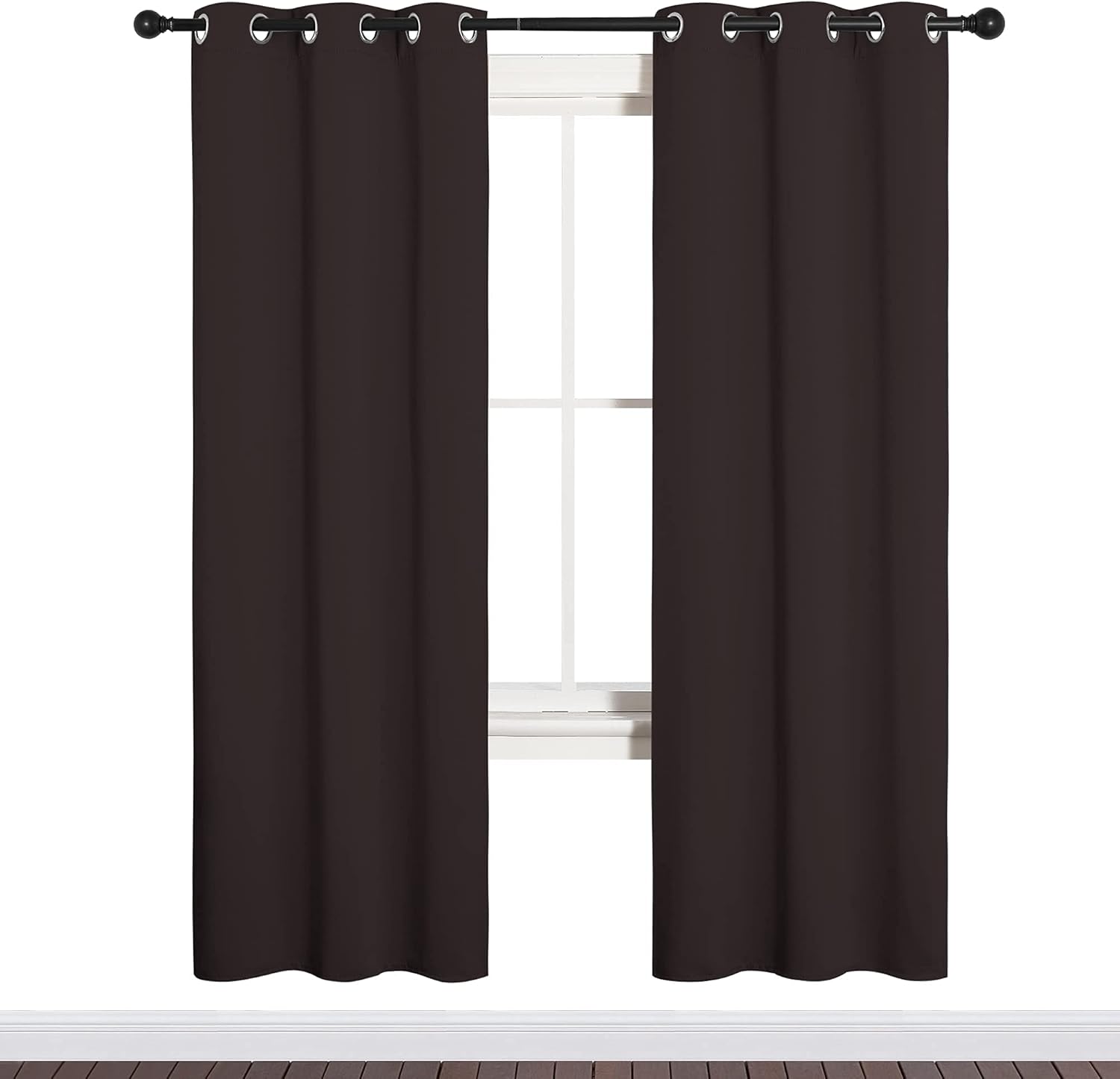 NICETOWN Blackout Curtain Panels - Energy Saving Thermal Insulated Drapes | 34" x 72", Toffee Brown