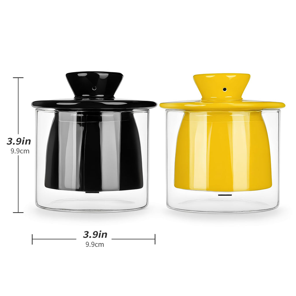 FrutPunch Butter Crock, French Butter Dish,Butter Crock with Visible Water Line, Glass Butter Keeper with Ceramic Lid for Spreading Butter, Mother's Day Butter Dish Gift,