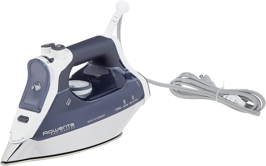 Rowenta DW9280 Steam Iron - Digital Display, 1800-Watt Power, Stainless Steel Soleplate, Blue