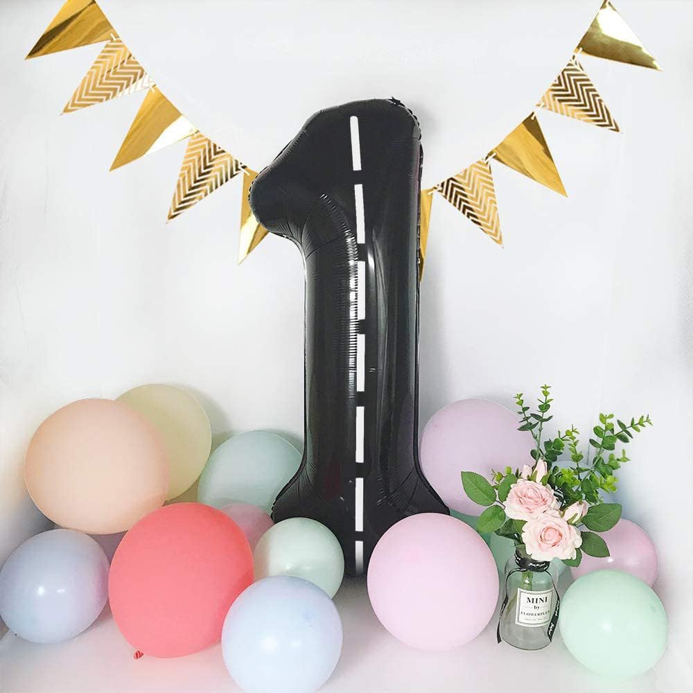 40 Inch Number 8 Balloon - Black 8 Birthday Decorations for Men & Boys | Party Supplies for Weddings & Graduations