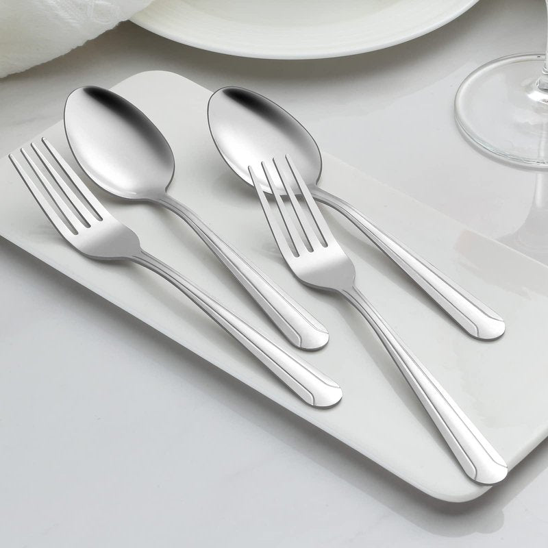 BEWOS 24 Pieces Spoons Set - 7.5 Inchs Spoons Silverware, Stainless Steel Spoon, Dinner Spoon, Dishwasher Safe, Mirror Polished Tablespoons for Home, Restaurant