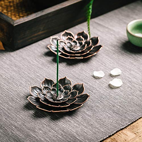 Brass Lotus Incense Burner with Detachable Ash Catcher