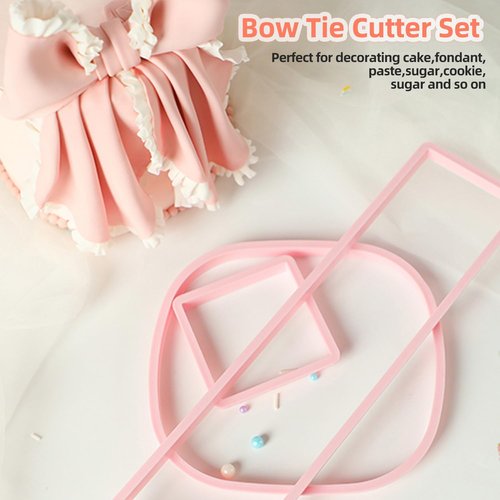 KALAIEN Bow Cookie Cutter Cut Bowknot Plastic Cutter Sets for Cake Cupcake Toppers Decoration