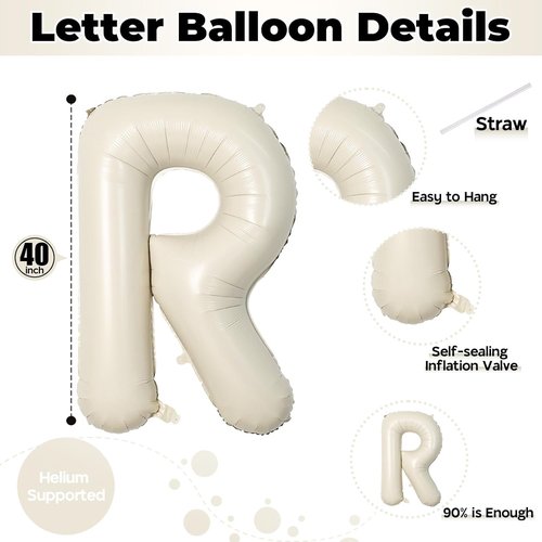 BRIDE 40-Inch Beige Balloons - Elegant Mylar Foil Banner for Bachelorette & Bridal Shower Decor