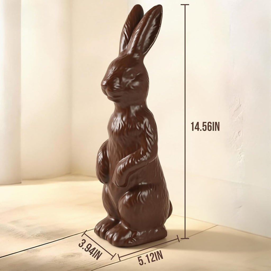 Zesua Easter Bunny Figurine - 14.5" Standing Ceramic Decor for Home & Garden - Perfect Spring Decoration