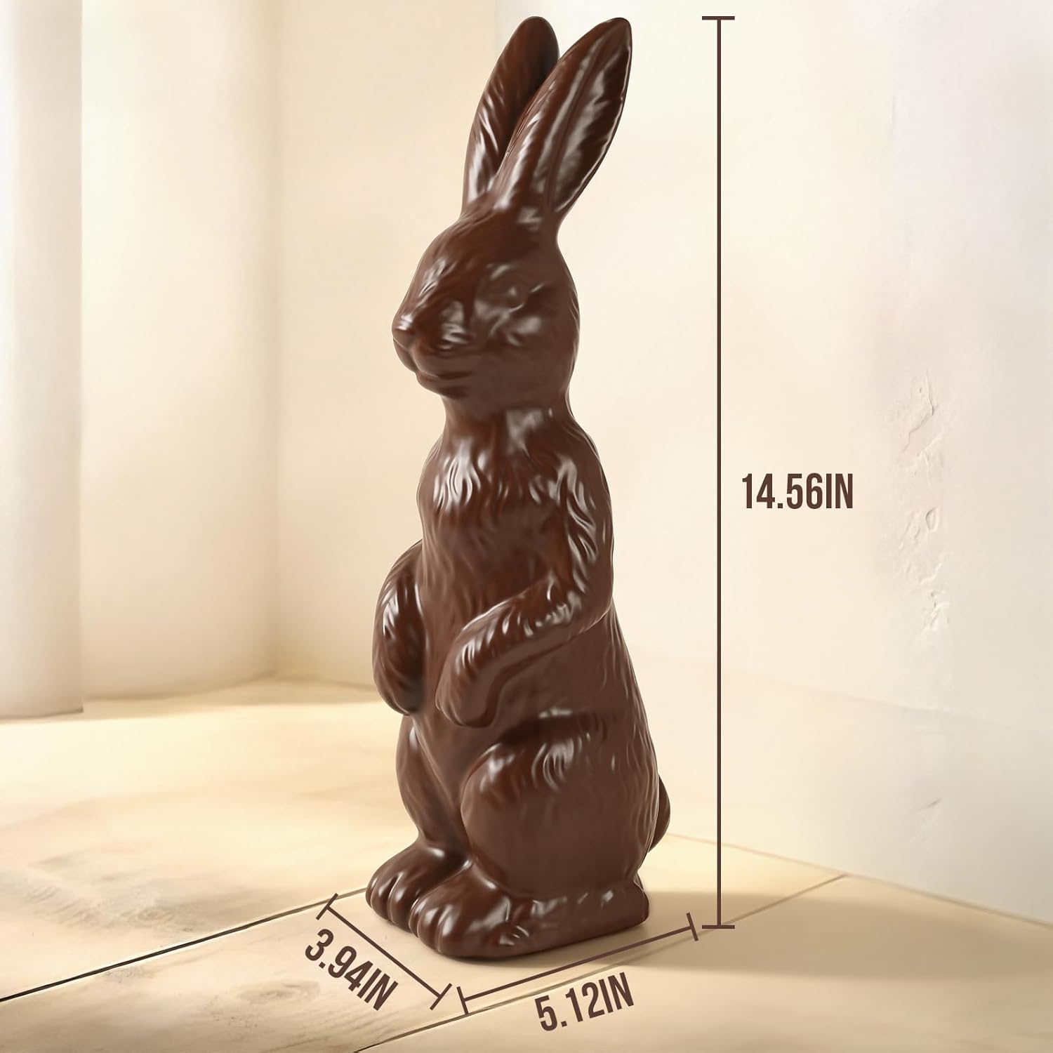 Zesua Easter Bunny Figurine - 14.5" Standing Ceramic Decor for Home & Garden - Perfect Spring Decoration