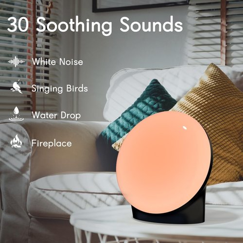 BrownNoise White Noise Machine - 30 Soothing Sounds, 12 Color Night Light, 36 Volume Levels, Memory Function