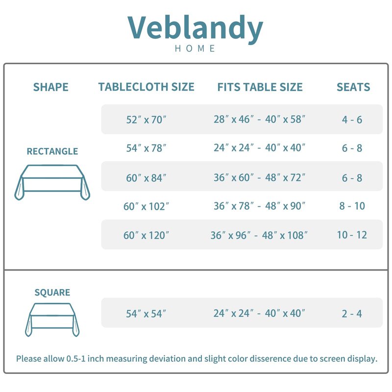 Veblandy Table Cloth Rectangle Waterproof Spill-Proof Wrinkle-Free Tablecloth Washable, Kitchen Dining Tabletop Decoration, Fabric Table Cover for Indoor and Outdoor Use, 60 x 102 Inch, Navy Blue