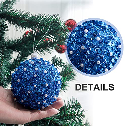 4.25" Christmas Ball Ornaments, 4pc Set Shatterproof Decorations Tree