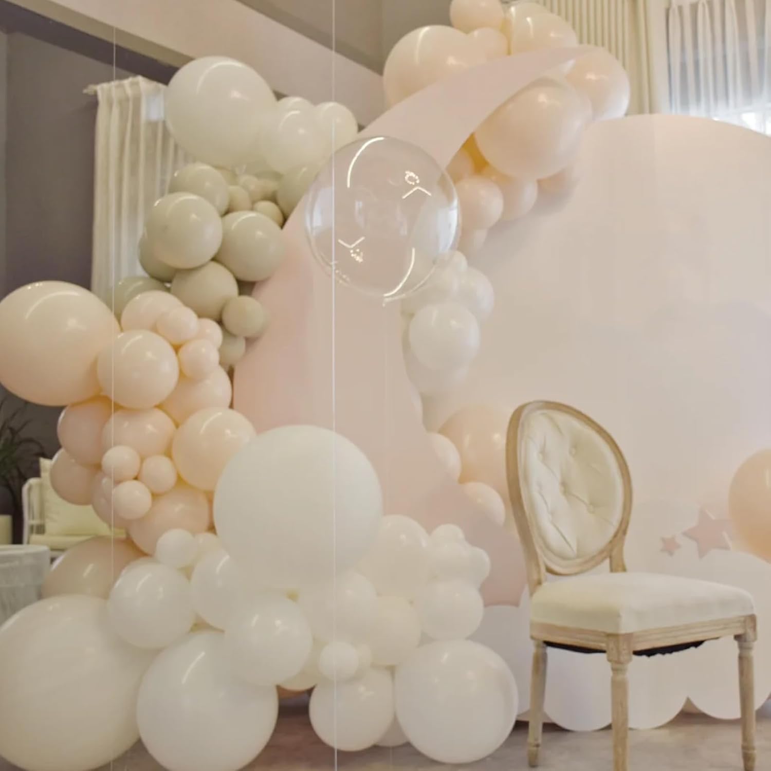 Voircoloria 105pcs Ivory Balloons - 12 Inch Latex Balloons for Birthday, Baby Shower & Weddings