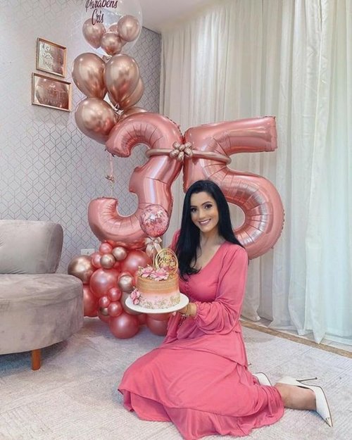 40 Inch Pearl Pink Birthday Balloons | 28 Number Balloons for Celebrations & Graduation Decor