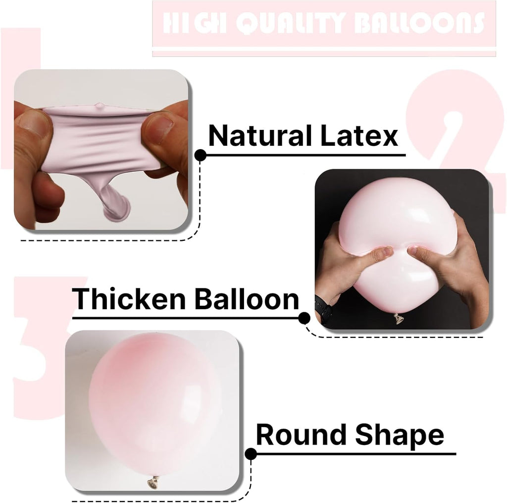 PartyWoo Pale Pink Balloon Arch Kit - 85pcs in 18", 12", 10", & 5" Sizes for Baby Showers & Parties