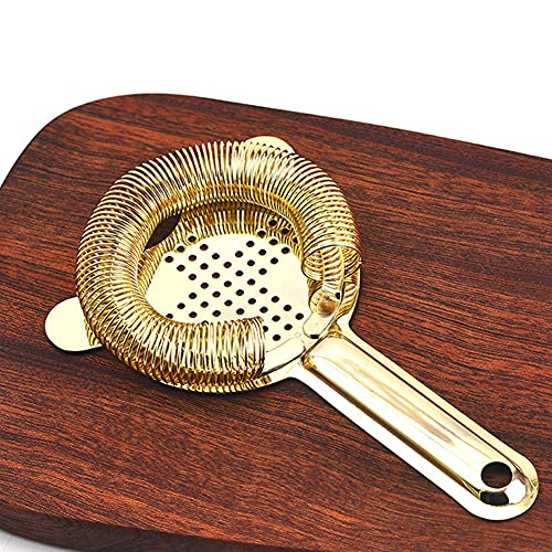 Kakalote Gold Heavy Duty Spring Bar Tool Strainer for Cocktails, Stainless Steel