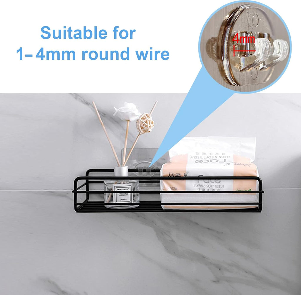 Skiennix Shower Caddy Hooks - 4PCS Adhesive Replacement for Corner Bathroom Rack | No Drilling, Strong Hold