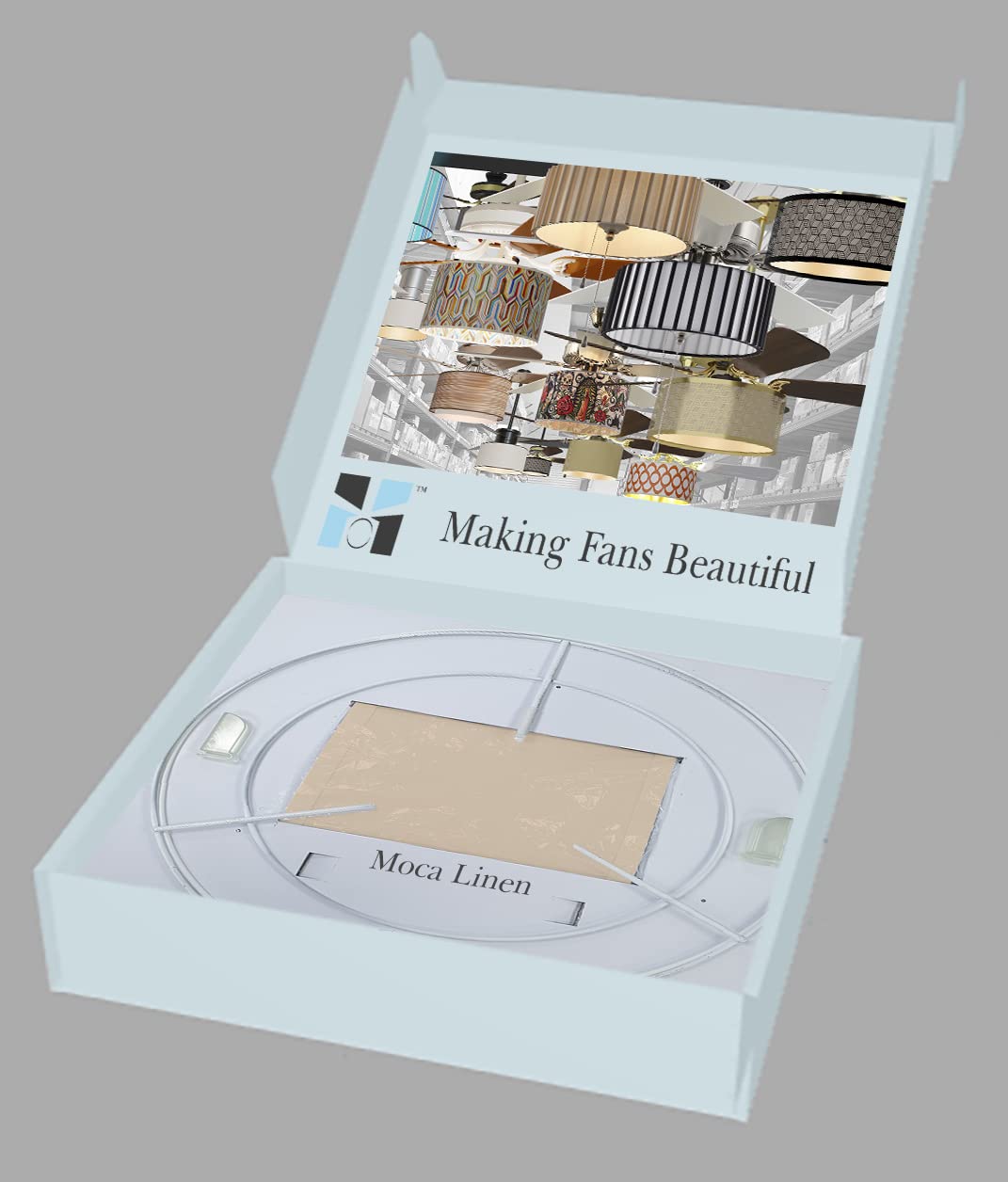 FANTASTIC SHADE CLIPS Ceiling Fan Drum Shade Kit - 100% Linen, with Adapter & Diffuser Fits Standard Fan Light Kits (*CHECK BELOW FOR YOUR FANS COMPATIBILITY BEFORE PURCHASING*) Golden Mocha