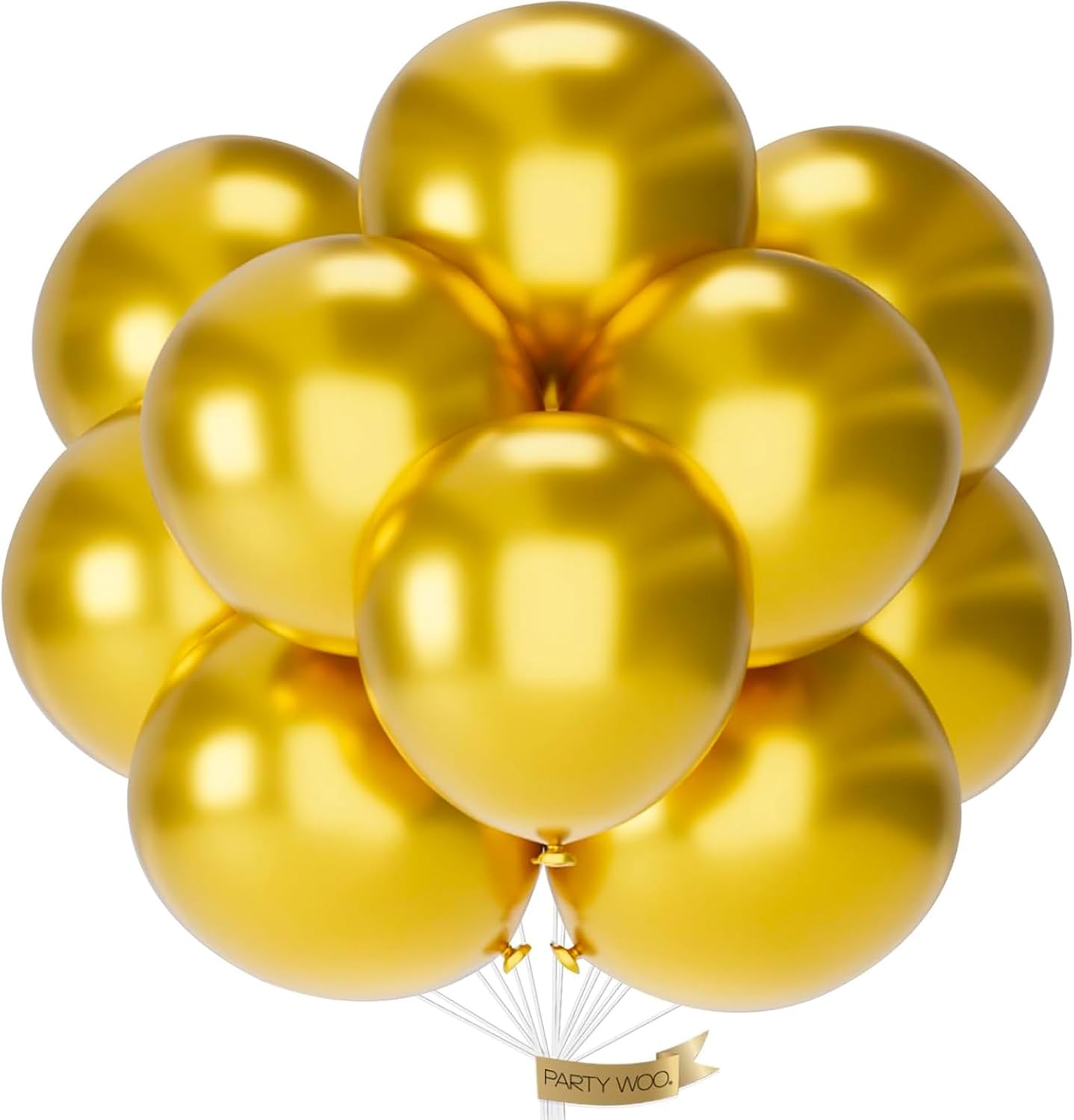 PartyWoo Gold Balloons - 20pcs 18 Inch Gold Latex Helium Balloons for Celebrations & Events
