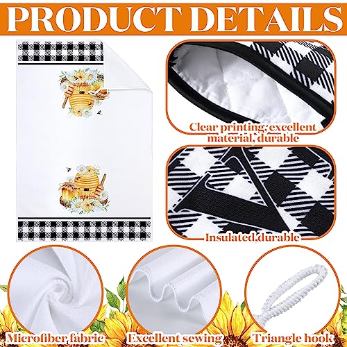 6-Piece Bee Kitchen Set: Oven Mitts, Pot Holders, and Dish Towels