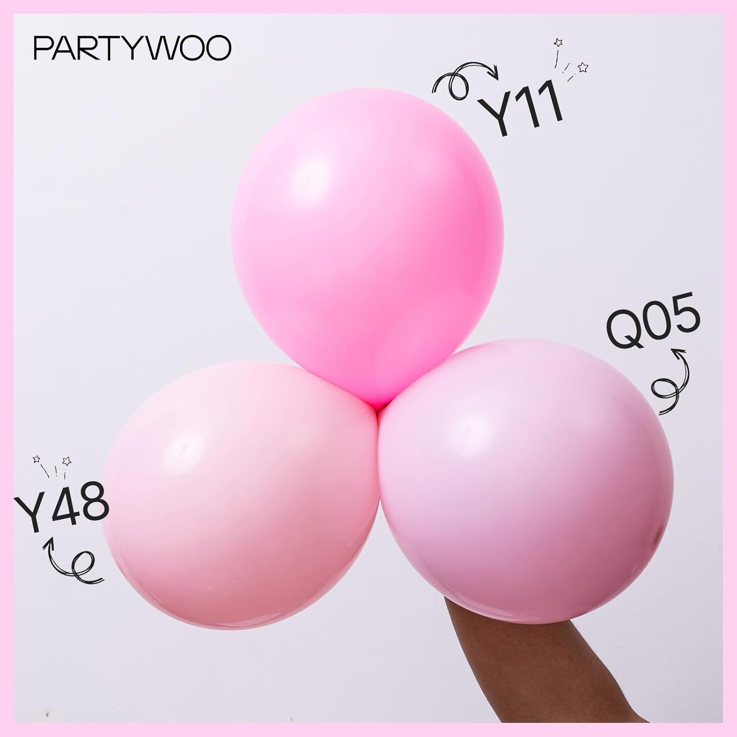 PartyWoo Light Pink Balloon Arch Kit - 85 Pcs in Various Sizes for Baby Shower & Birthday Decor