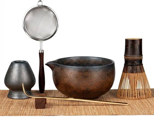 Matcha Maiden 7-Piece Matcha Whisk Set - Handmade Bowl, 100-Prong Bamboo Whisk & Complete Accessories