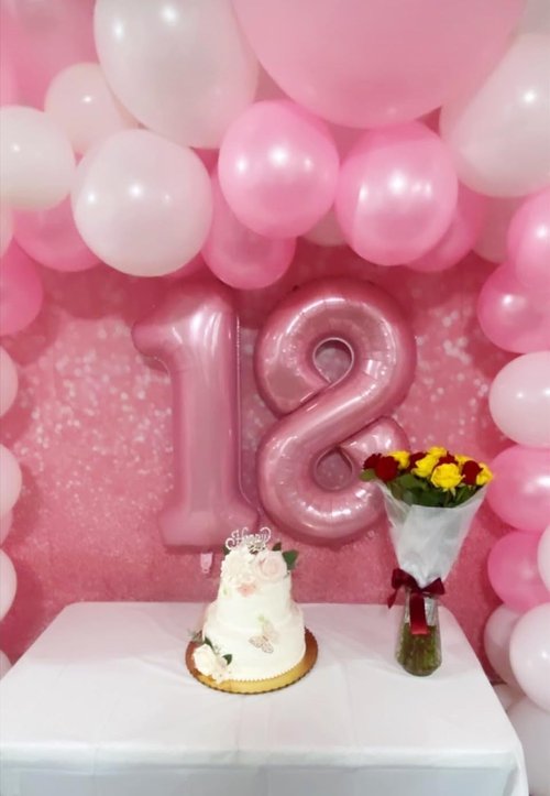 40 Inch Pearl Pink Birthday Balloons | 28 Number Balloons for Celebrations & Graduation Decor