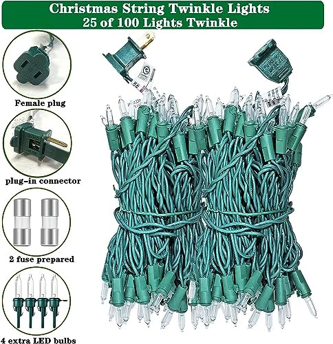 Boltigen Warm White 100 LED Twinkle Christmas String Lights 33ft Indoor Outdoor