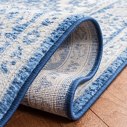 SAFAVIEH Brentwood Collection Accent Rug - 3' x 5', Ivory & Navy, Medallion Distressed Design, Non-Shedding & Easy Care, Ideal for High Traffic Areas in Entryway, Living Room, Bedroom (BNT832A)