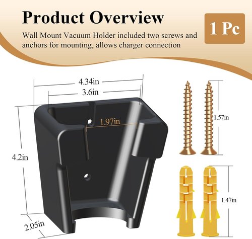 Bissell Wall Mount Vacuum Holder - Space-Saving Docking Station for Pet Hair Eraser Models 2390, 2390A, 2284W, 23903 & Auto-Mate