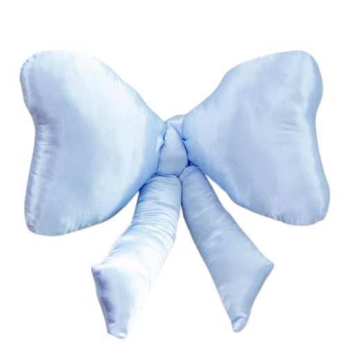 Luxape Bow Pillow - Big Coquette Throw Pillow - Bow Shaped Pillow - Silky Satin - Coquette Decor - Bow Room - Baby Blue Pillow - Nursery Decorations - Cute Room (Baby Blue)