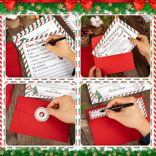 Letter to Santa Christmas Wish List Writing Kit 8 Sets Fill In The