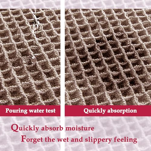 ZALL Tan Waffle Bath Mat - 18x30 Super Absorbent Non-Slip Rug
