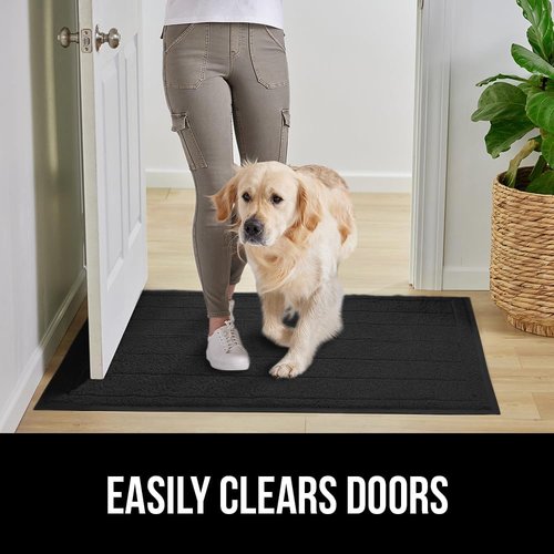 GORILLA GRIP Dirt Grabber Doormat - Durable Mesh Weave, Low Profile, 35x23, Black | Heavy Duty Mud Scraper for High Traffic Areas