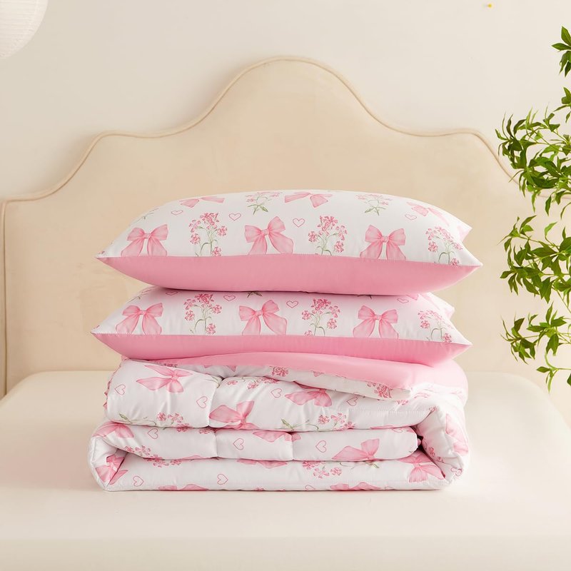 CCoutueChen Blue Floral Comforter Set Queen Girls Tie Dye Botanical Flower Bedding Set Modern Aesthetic Comforters Soft Down Alternative Comforter Sets for All Season