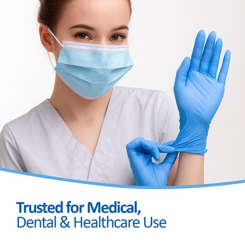 NITRYLEX Nitrile Medical Exam Gloves, Powder-Free, Latex-Free, Textured, Blue, 100, Small (Pack of 2), PS3000