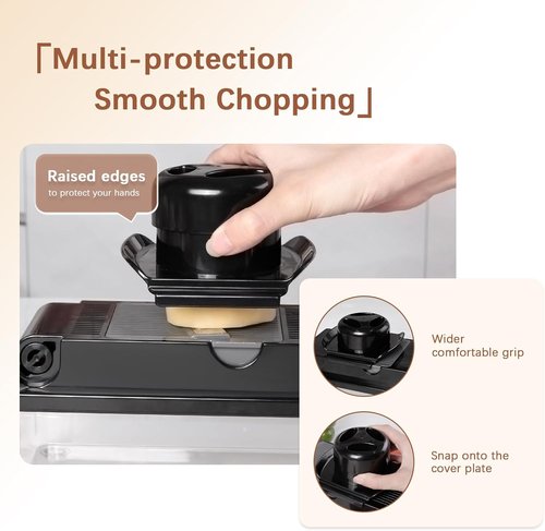 LHS Professional Vegetable Chopper - 7-in-1 Food Chopper with Storage Containers & Mandoline Slicer | Black