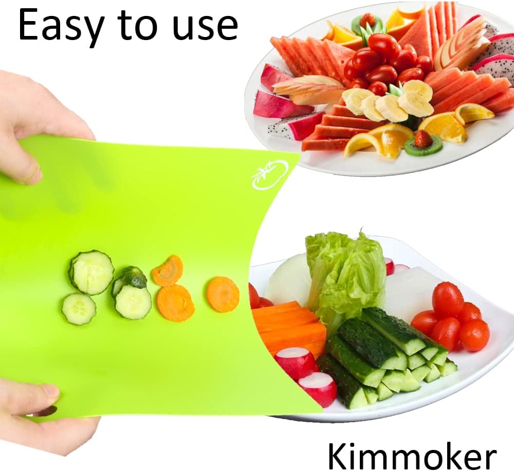Skiennix Flexible Cutting Board Set - Easy-Grip Colored Mats for Cooking | Set of 4