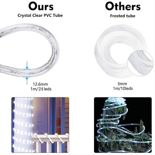 100ft LED Rope Lights by [Brand Name] - Waterproof, Flexible Tube Lights with 8 Modes | Purple Outdoor & Indoor Decor
