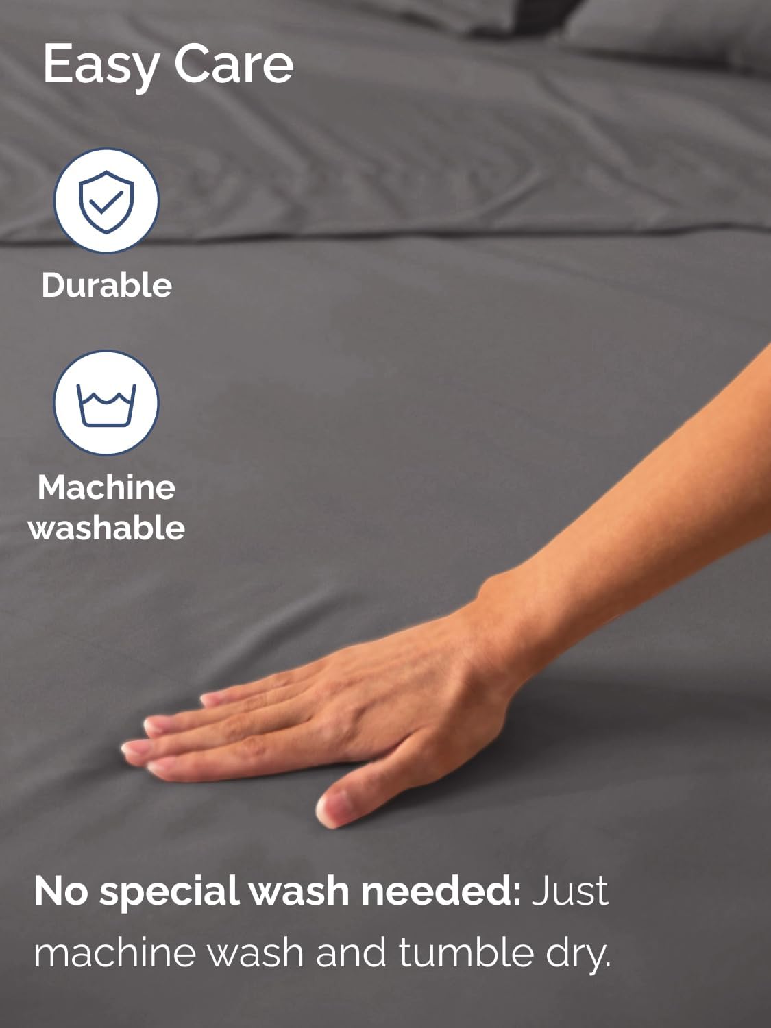 Regine Switzerland Extra Deep Queen Fitted Sheet - Ultra Soft, Wrinkle-Free - Fits 18-24 Inch Mattresses - Dark Grey