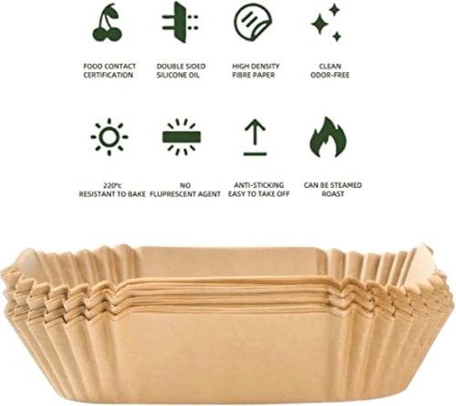 Air Fryer Liners - 100PCS Unbleached Non-Stick Parchment Paper for 2 to 5 Qt Air Fryers | 6.3 Inch