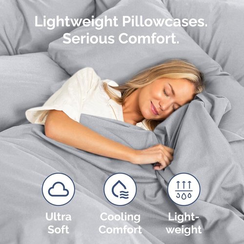 King Pillow Cases by [Brand Name] - Ultra Soft Hotel Quality Covers | Wrinkle-Free, Stain & Fade Resistant - 2 Piece Set in Steel Blue