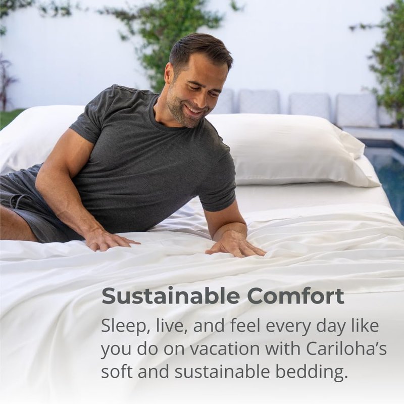Cariloha Resort 2-Piece Sateen Pillowcase Set | Ocean Mist | Standard | Viscose Material | Breathable and Cooling Pillowcases for Hot Sleepers