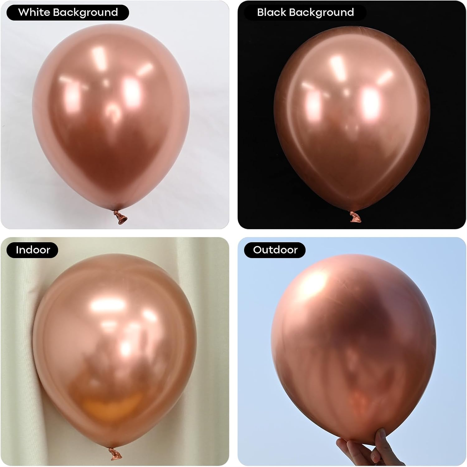 Skiennix Retro Blush Pink Balloons - 60 Pack 12 Inch Metallic Chrome & Dusty Pink for Bridal & Baby Showers