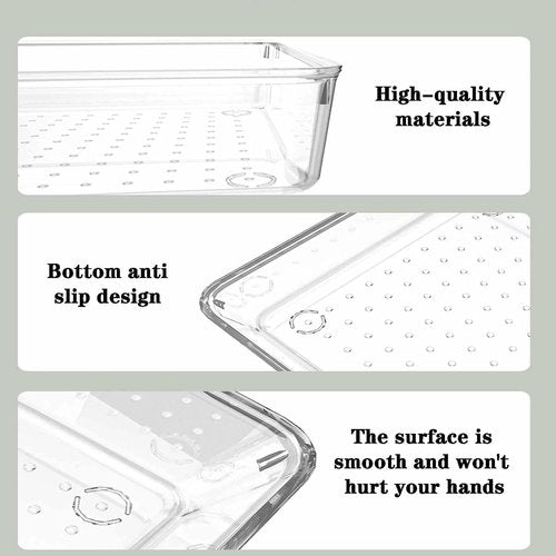 Clear Plastic Drawer Organizer Set by [Brand Name] - 25 Versatile Storage Bins & Trays | Non-Slip for Bathroom, Kitchen & Office