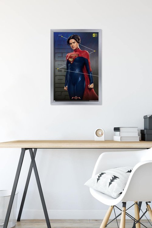 Trends International DC Comics Movie The Flash - Supergirl Triptych Wall Poster, 22.4L x 14.7W, Silver Framed Version