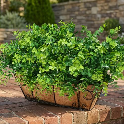 UV Resistant Artificial Outdoor Eucalyptus Plants - 12 Bundles Faux Greenery