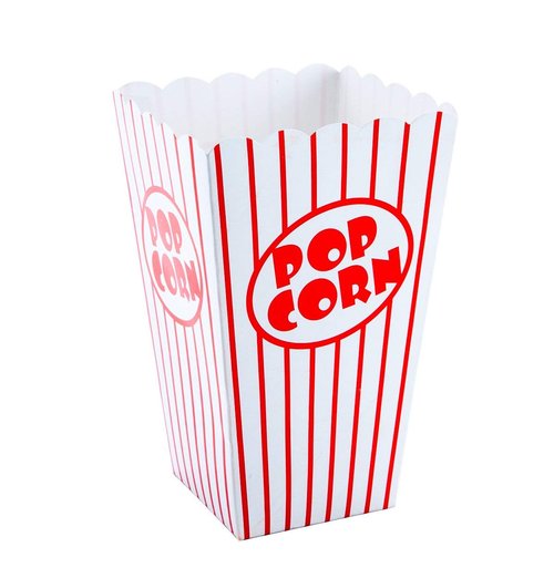Bekith 100 Pack Paper Open-Top Popcorn Box, Popcorn Containers Striped Red and White, Great for Movie Theater Party