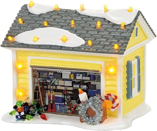 Department 56 | Snow Village National Lampoon Christmas Vacation Griswold Holiday Garage - Lit Building, 4.06 Inch, Multicolor